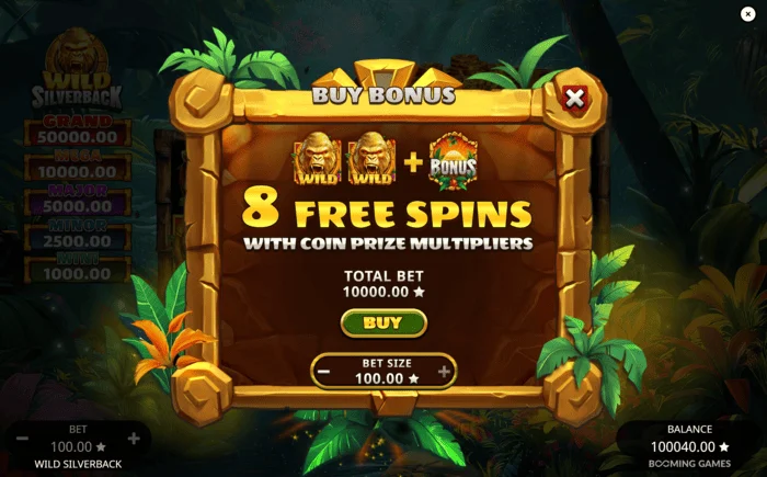 Wild Silverback - стартиране на безплатни завъртания (Free Spins)