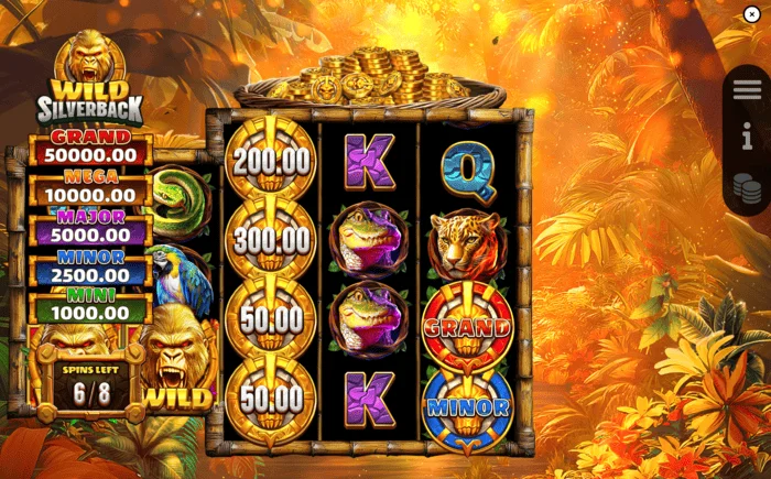 Wild Silverback - игрален екран по време на Free Spins
